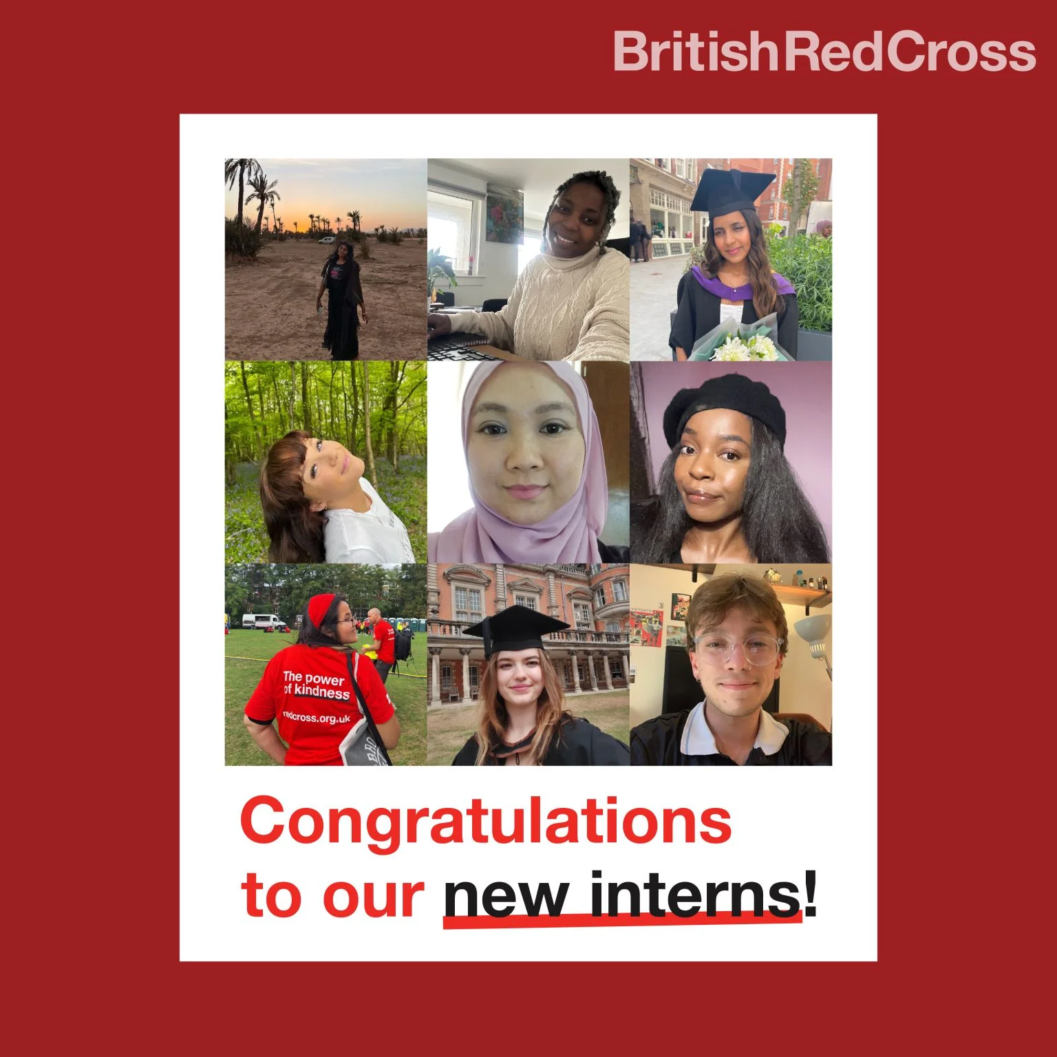 British Red Cross intern announcement post