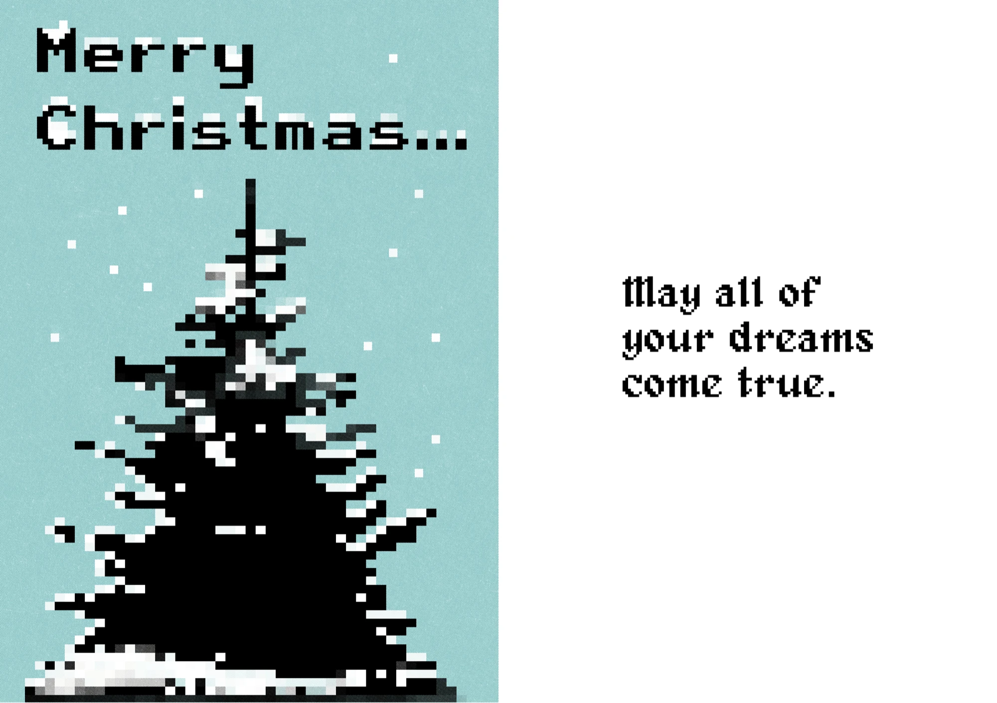 Pixel art Christmas card