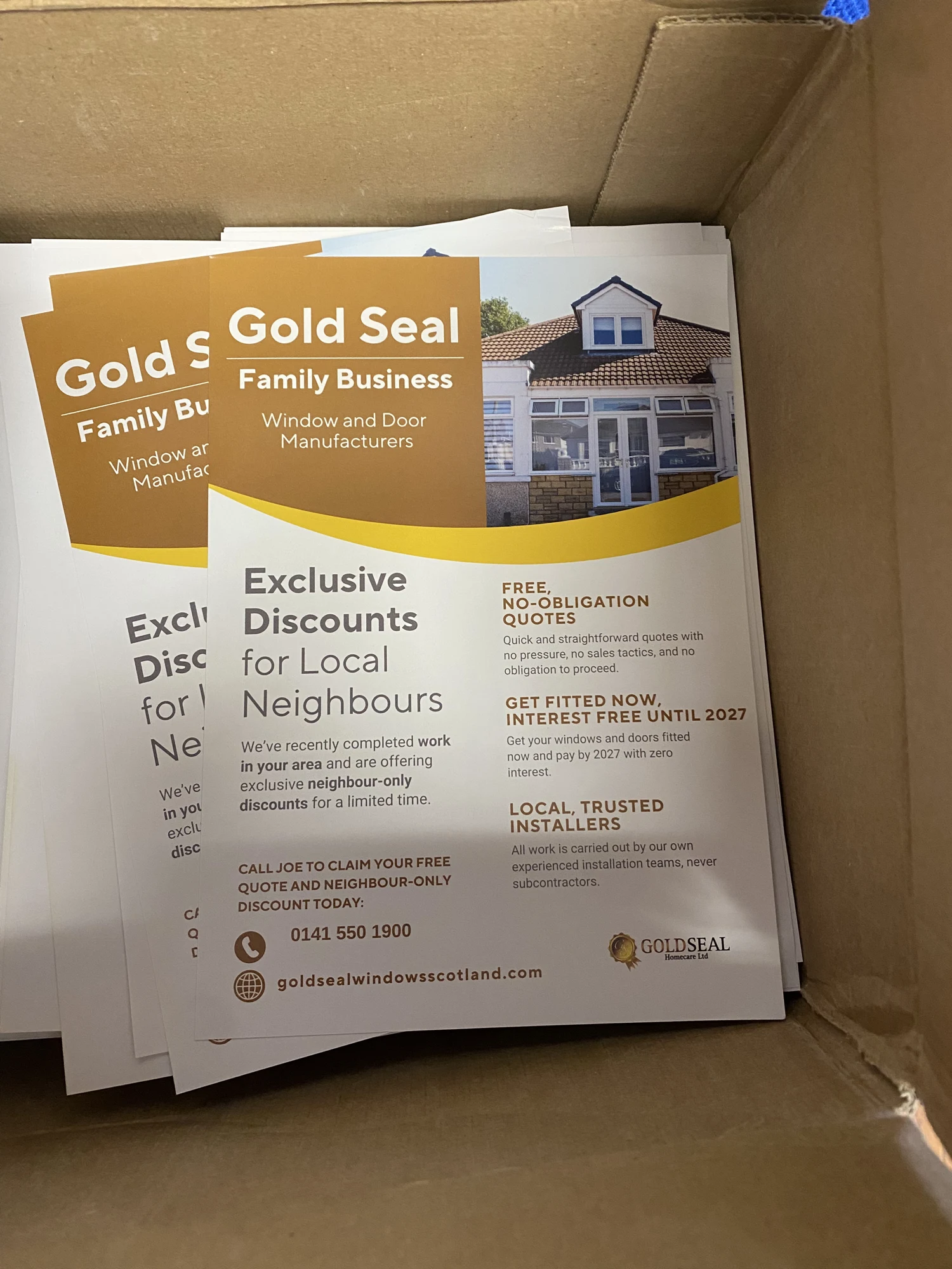 Gold Seal printed leaflets